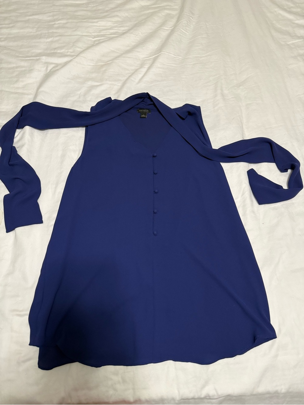 Ann Taylor Royal Blue V-Neck Tie-Shoulder Sleeveless Camisole